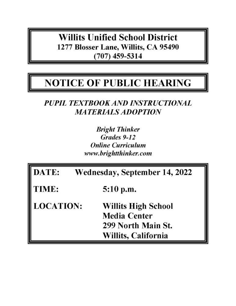 Public Hearing Notice