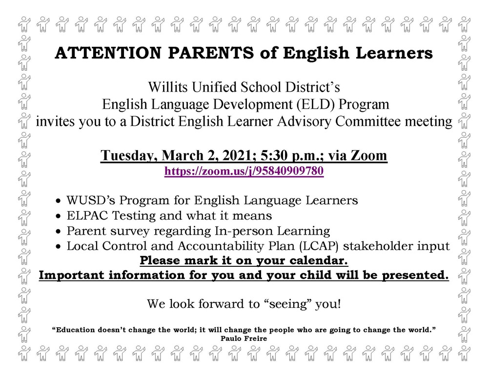 Attention Parents of English Learners