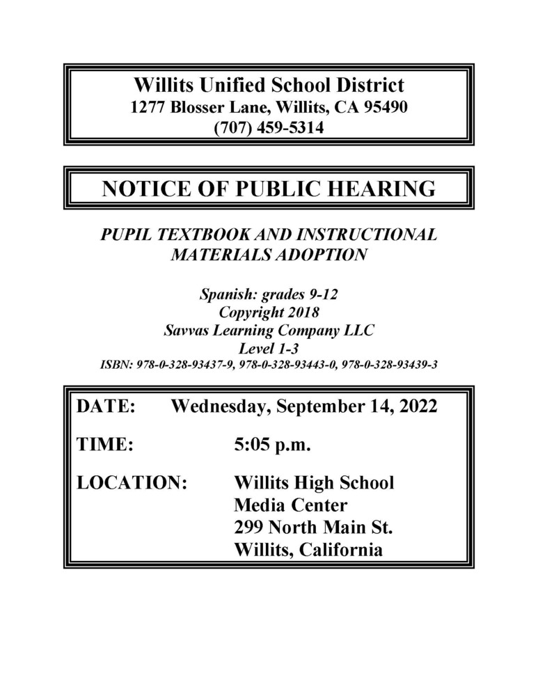 Public Hearing Notice