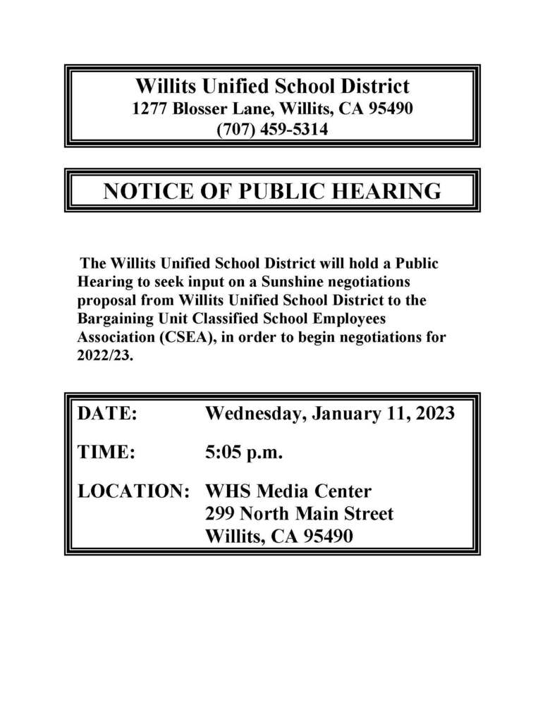 Public Hearing Notice