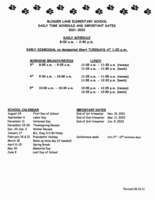 Blosser Lane Bell Schedule